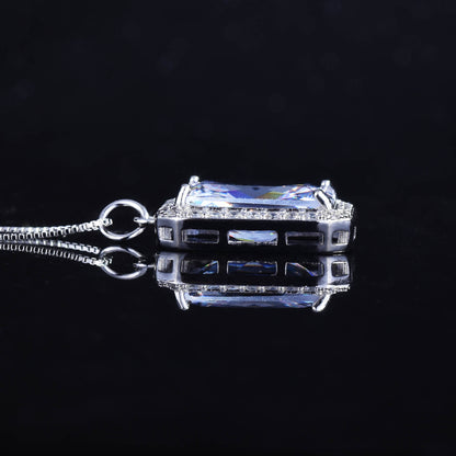 Live Broadcast New Elegant Simple And Fashionable Eight Hearts And Eight Arrows Rectangular Zircon Pendant Water Drop High Carbon Diamond Necklace For Women