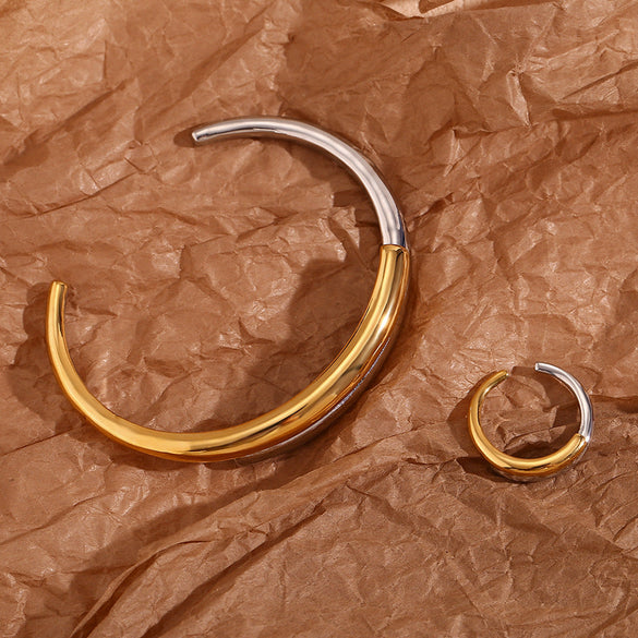 Minimalist Circle Stainless Steel 18K Gold Plated Bangles