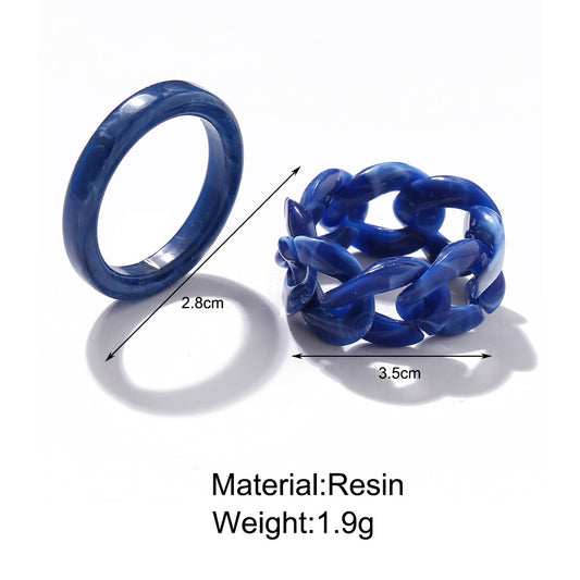Fashion Geometric Synthetic Resin Rings