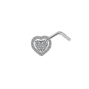Streetwear Fruit Heart Shape Stainless Steel Copper Plating Inlay Zircon Nose Ring