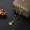 Japanese / Korean Geometric Titanium Steel 18K Gold Plated Necklaces