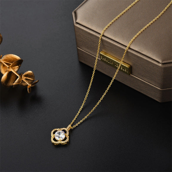Japanese / Korean Geometric Titanium Steel 18K Gold Plated Necklaces
