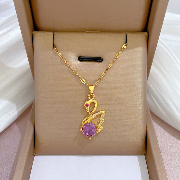 Moon Geometric Stainless Steel Electroplating Necklaces