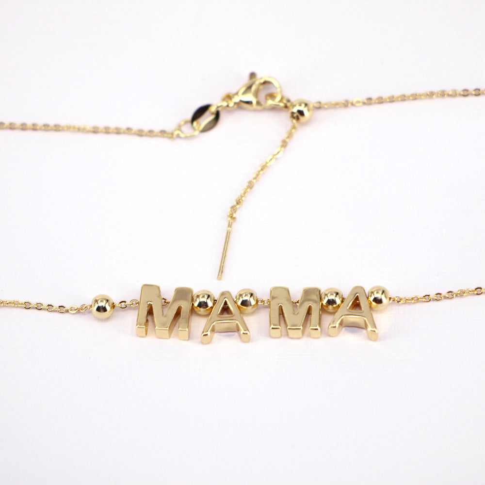 Fashion Mama Letter Necklace Mother's Day Gift Fashion Copper Jewelry