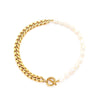 Casual Pearl Geometric Stainless Steel 18K Gold Plated Necklaces