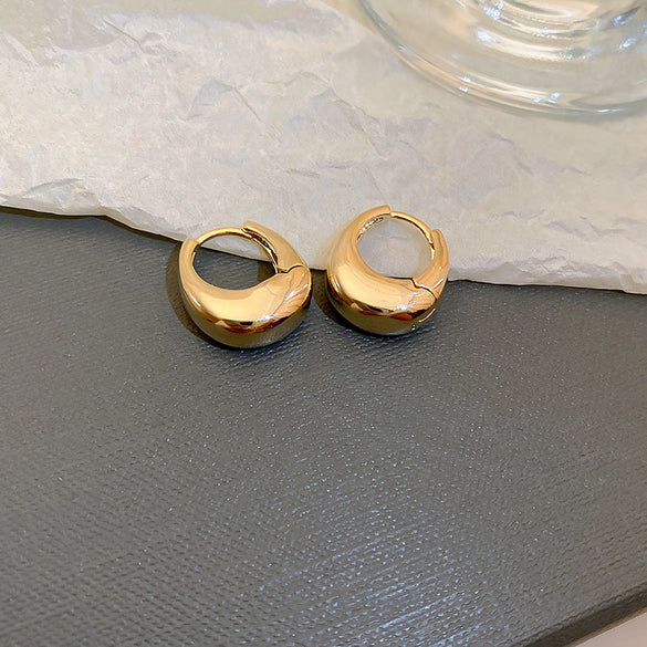 Circle Heart Geometric Metal Electroplating Earrings