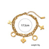 Unisex Minimalist Letter Number Text Titanium Steel Electroplating Bracelets