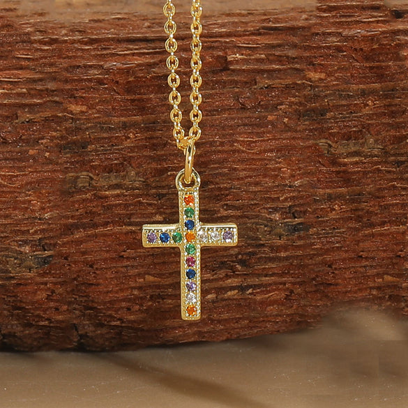 Cross-border popular ins style personality cross design pendant clavicle chain versatile personality exquisite necklace jewelry