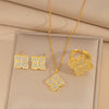 Minimalist Round Geometric Titanium Steel Electroplating Necklaces