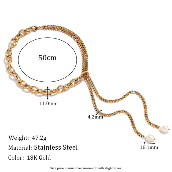 Fashion Circle Geometric Stainless Steel 18K Gold Plated Necklaces