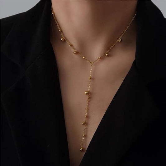 Ig Style Simple Style Solid Color Titanium Steel Plating 18k Gold Plated Pendant Necklace