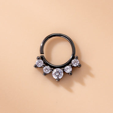 Fashion Geometric Metal Plating Zircon Nose Ring 1 Piece