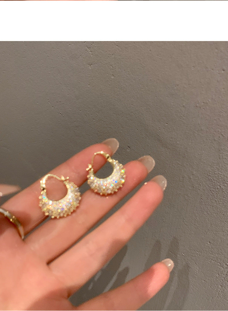 1 Pair Ig Style Shiny U Shape Plating Inlay Copper Zircon Earrings