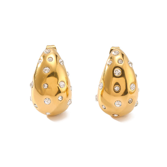 IG Style Droplet Droplet Stainless Steel Electroplating Earrings