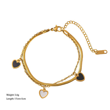 Wholesale Sweet Heart Shape Titanium Steel Plating Bracelets Necklace