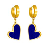 Princess Cute Simple Style Heart Shape Stainless Steel Plating Inlay Shell 18k Gold Plated Earrings Necklace