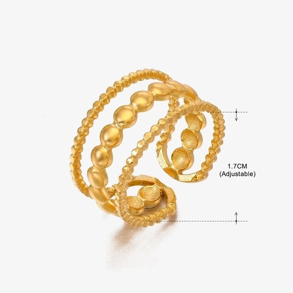 Retro Geometric Stainless Steel Plating Open Rings