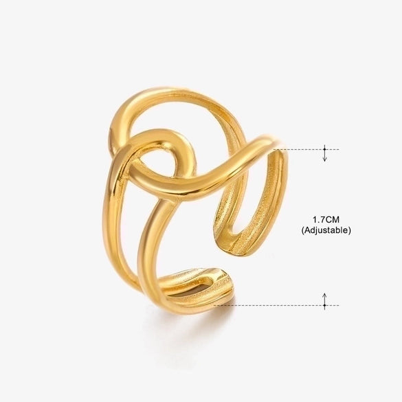 Retro Geometric Stainless Steel Plating Open Rings