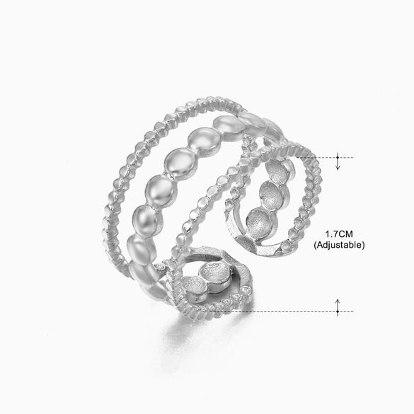 Retro Geometric Stainless Steel Plating Open Rings
