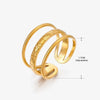 Retro Geometric Stainless Steel Plating Open Rings