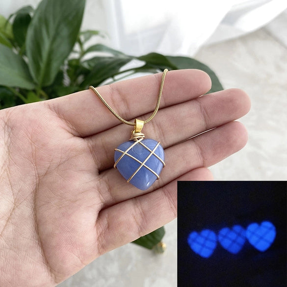 Retro Lady Heart Shape Crystal Agate Knitting Charms