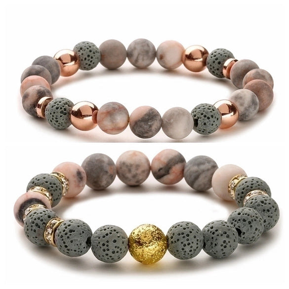 Retro Multicolor Natural Stone Beaded Bracelets