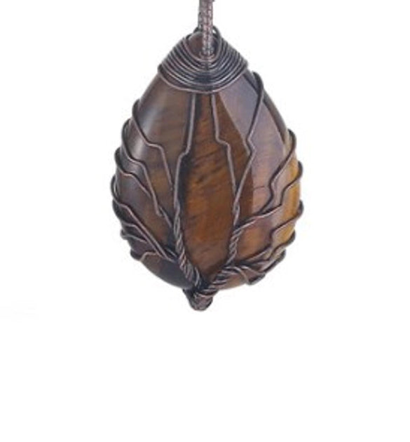 Retro Tree Water Droplets Natural Stone Crystal Charms