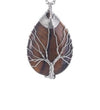 Retro Tree Water Droplets Natural Stone Crystal Charms