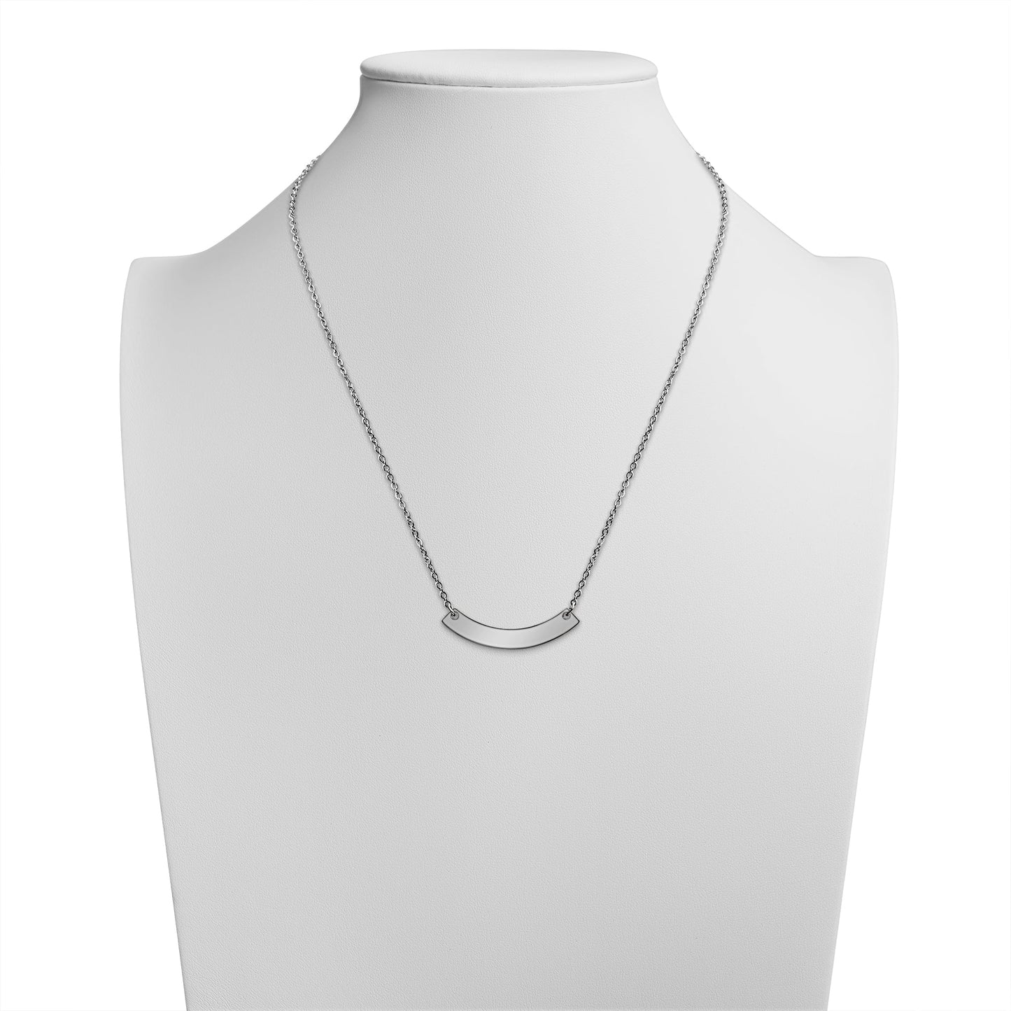 Blank Curve Bar Stainless Steel Necklace / SBB0049