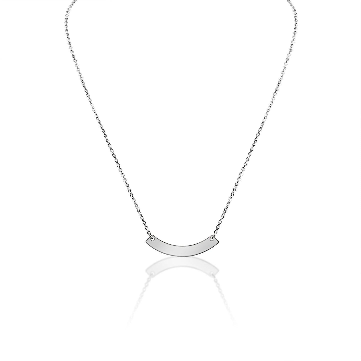 Blank Curve Bar Stainless Steel Necklace / SBB0049