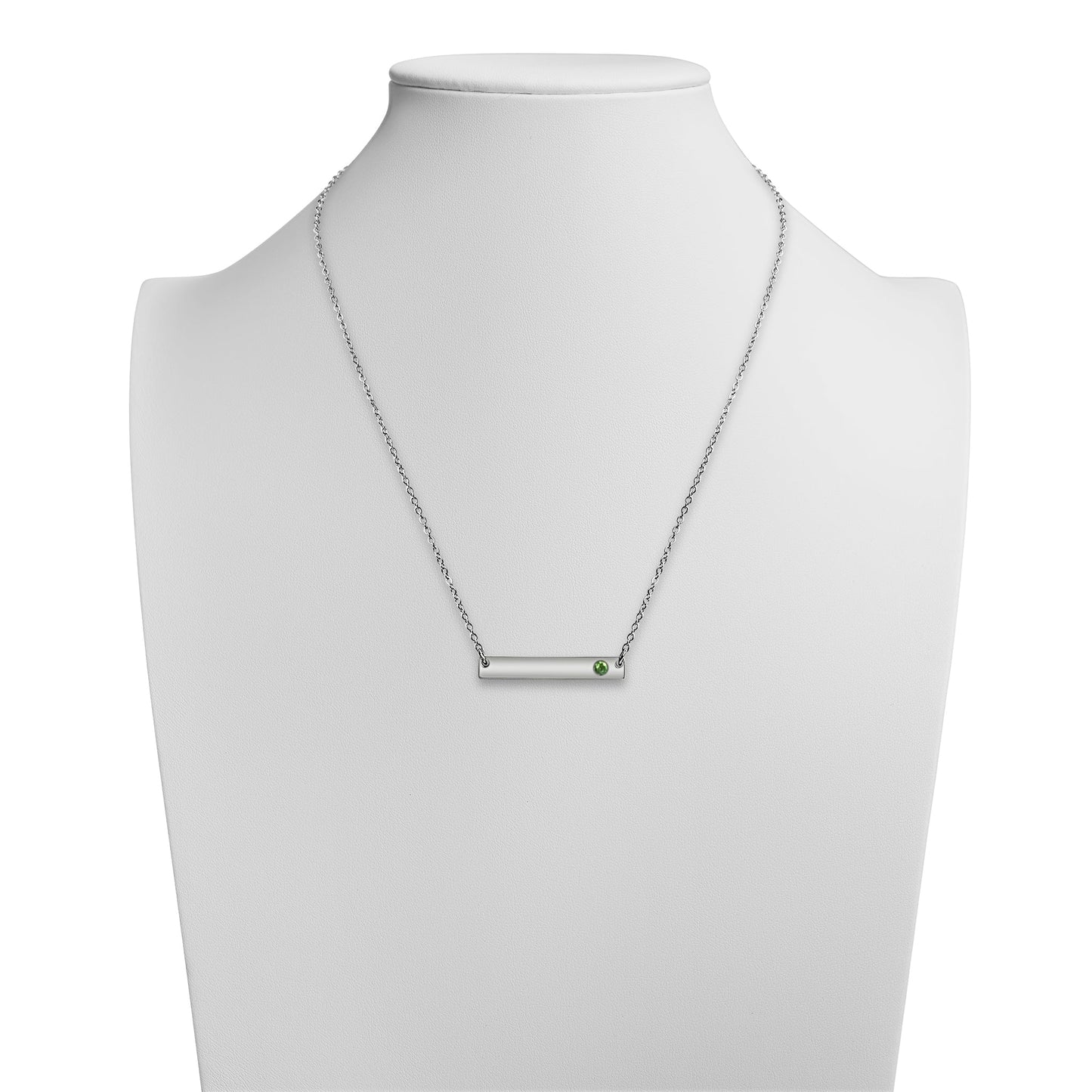 Stainless Steel Bar Birthstone Necklace / SBB0055