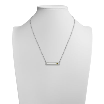 Stainless Steel Bar Birthstone Necklace / SBB0055