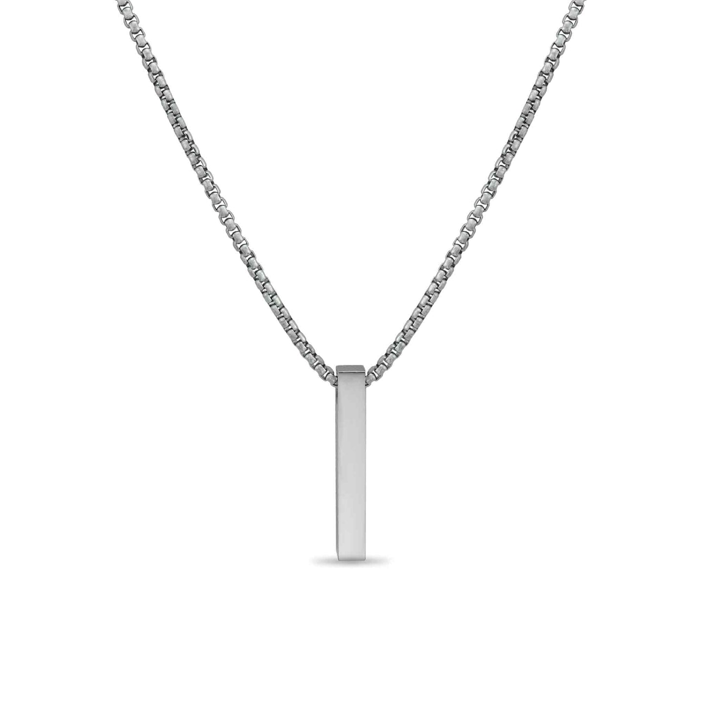 4 Sided Vertical Bar Necklace w/ 24 Box Chain / SBB0294
