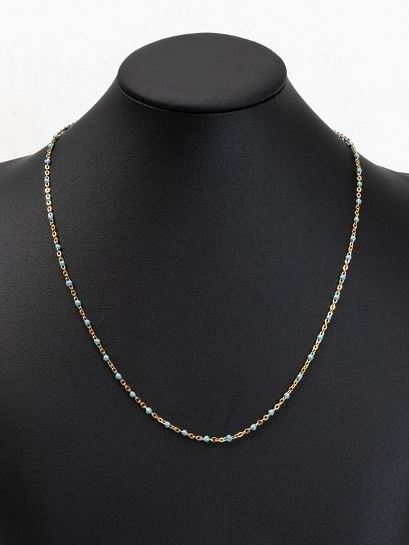 Shiny Solid Color Stainless Steel Chain Necklace