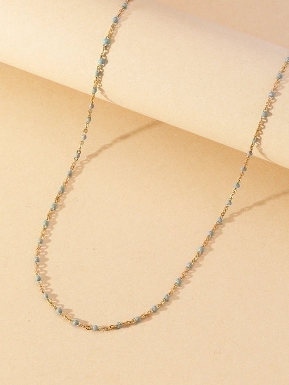 Shiny Solid Color Stainless Steel Chain Necklace
