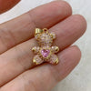 Simple Style Bear Copper Inlay Turquoise Zircon Pendants Jewelry Accessories