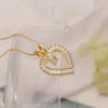 Simple Style Commute Heart Shape Copper 18k Gold Plated Zircon Pendant Necklace In Bulk