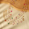 Simple Style Flower Stainless Steel Polishing Plating 18k Gold Plated Bracelets Anklet Necklace