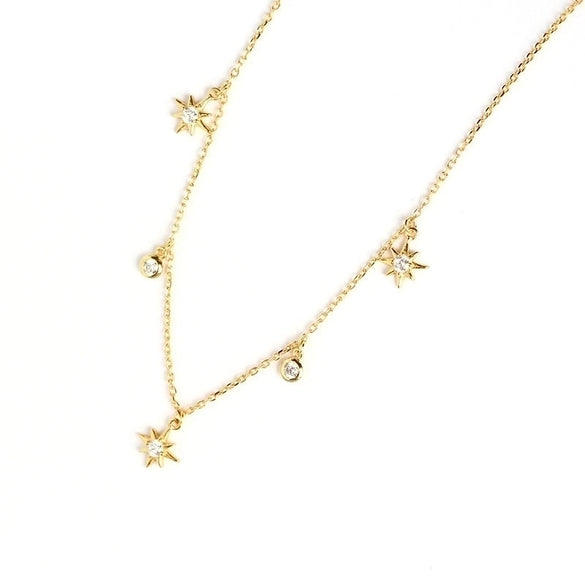 Simple Style Geometric Sterling Silver Inlay Zircon Necklace 1 Piece