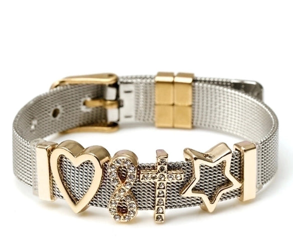 Simple Style Heart Shape Stainless Steel Plating Bangle