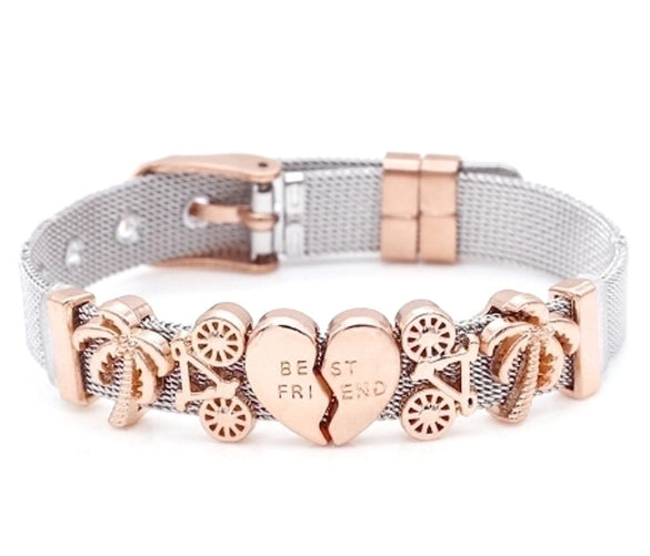 Simple Style Heart Shape Stainless Steel Plating Bangle