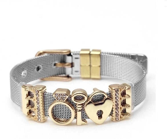 Simple Style Heart Shape Stainless Steel Plating Bangle