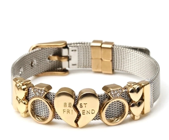 Simple Style Heart Shape Stainless Steel Plating Bangle