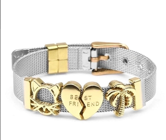 Simple Style Heart Shape Stainless Steel Plating Bangle