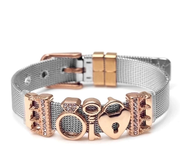 Simple Style Heart Shape Stainless Steel Plating Bangle