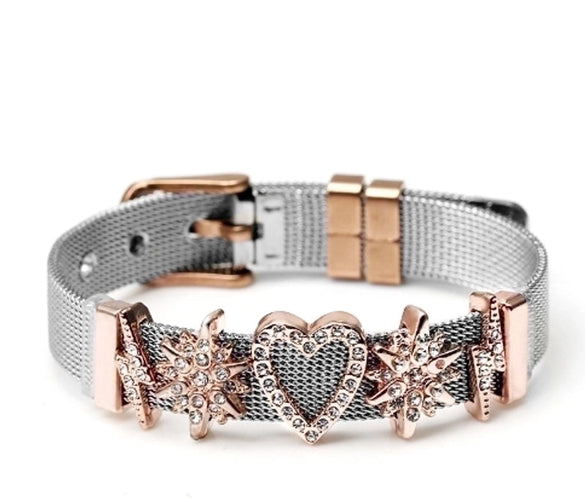 Simple Style Heart Shape Stainless Steel Plating Bangle