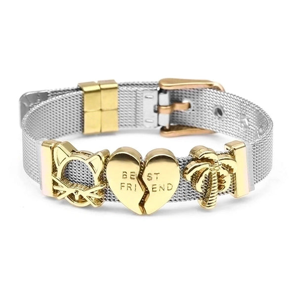 Simple Style Heart Shape Stainless Steel Plating Bangle