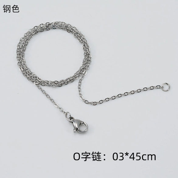 Simple Style Solid Color Stainless Steel Chain 18k Gold Plated Necklace