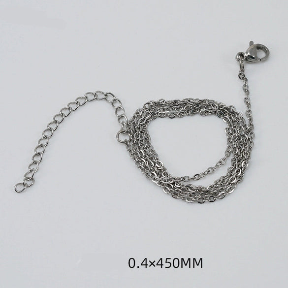 Simple Style Solid Color Stainless Steel Chain 18k Gold Plated Necklace