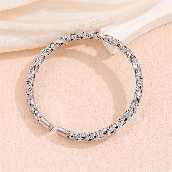 Simple Style Solid Color Stainless Steel Plating 18k Gold Plated Bracelets